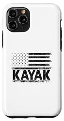 Coque pour iPhone 11 Pro Kayak Drapeau américain USA Kayak Kayak Kayak Pagaie