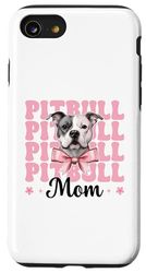 Pitbull Mom Pitbull Mama Dog Mother's Day Coquette Bow Case for iPhone SE (2020) / 7/8