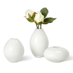 Torre & Tagus 901429 Assorted Lustre vasos, mini, branco, conjunto de 3