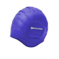 Endless EL1023 Comfortable Silicon Swimming Cap with Ergonomic Ear Pockets | Purple | Material : Silicon | Fully Elastic Waterproof Cap for Long and Short Hair with Thicker Edge | For Women and Men