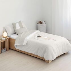 Kids&Cotton Chay Dekbedovertrek, 175 draden, 180 x 220 cm, beige