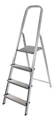 Tabouret échelle - 4 échelons, Aluminium résistant, léger, idéal pour Les travaux en Hauteur, Facile à Ranger et à Transporter