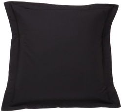 Fresh Ideas Poplin Tailored Pillow Sham, Euro, Black
