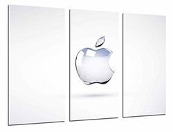 Quadro moderno fotográfico com logótipo Apple em fundo branco, maçã, tecnologia, 97 x 63 cm, ref. 26833