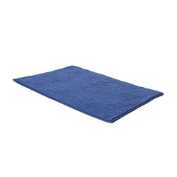 Comart - Tappeto Bagno Shaggy - Tappetino Super Assorbente - Antiscivolo - Lavabile in Lavatrice - Ultra Morbido - Moderno Scendi Doccia o Vasca - Assorbi Acqua - Texture in 3D - Blu - 45x75 cm