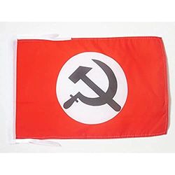 BANDIERA URSS PARTITO NAZIONAL BOLSCEVICO 45x30cm - BANDIERINA NAZIONALBOLSCEVISMO 30 x 45 cm cordicelle - AZ FLAG