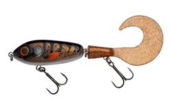Abu Garcia Svartzonker McMio Señuelo para Lucio y Musky - Jerkbait Flotante para Depredadores de Agua Dulce - Ideal para Lucio, Musky, Zander y Perca - Diseño 3D Realista, Motoroil Burbot 18 cm