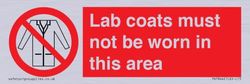 Lab coats must not be worn in this area Sign - 150x50mm - L15