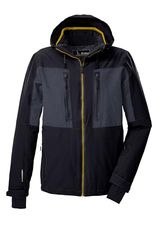 killtec Uomo Giacca da sci/giacca funzionale con cappuccio e paraneve con chiusura a cerniera KSW 47 MN SKI JCKT, schwarz blau, XL, 43436-000