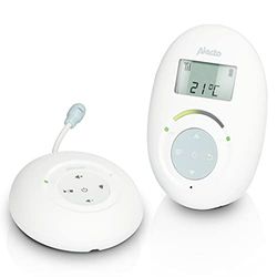 Alecto DBX120 - Baby monitor DECT con modalità ECO completa e display, bianco/blu