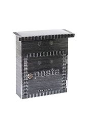 ARREGUI Rustica D-2201 Caixa de correio exterior vintage metálico tamanho S (correio DIN A5), caixa de correio pequena, caixa de correio de estilo rústico, decorativa, fácil de instalar, preto