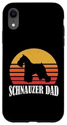 Funny Retro Vintage Lover Miniature Schnauzer Dad Custodia per iPhone XR