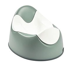 Béaba Pot d'Apprentissage Bébé Ergonomique, Poignées de préhension sur la cuvette, joint antidérapant, hygiénique, Facile d'entretien, Made In France, Vert Sauge
