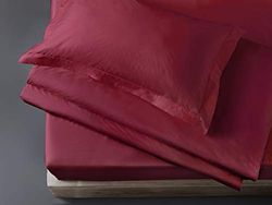 NK HOME ENNEKAPPA1876 COLOR Juego DE Cama con Funda NÓRDICA Doble Cama Queen Size Rojo Escarlata