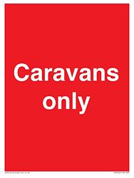 Caravans alleen bord - 150x200mm - A5P