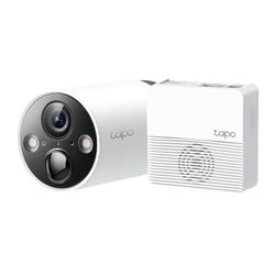 TP-Link Tapo C420S1 indoor & outdoor surveillance camera, 2K high resolution, 5200mAh rechargeable battery, full color night vision, AI, microSD card & cloud storage, 1 cam with hub