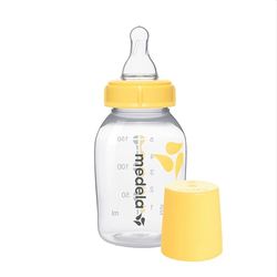 Medela Slow Flow BPA-vrije speen met fles van 150 ml – ondersteunt het natuurlijke voedingsgedrag van de baby – met een vries- en koelkastbestendige fles