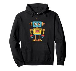 Carino piccolo Robot, Vintage Kids Robot Felpa con Cappuccio