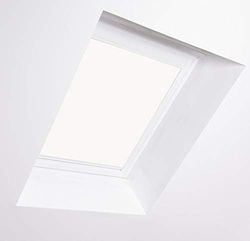 Bloc Skylight Blind F6A for Rooflite Roof Windows, White Blackout - White Aluminium Frame