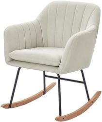 BAÏTA - Sillón Elsa Rocking Chair de Tela, Color Beige