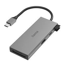 Hama 6-poorts USB-C multiport hub (USB 3.1) grijs