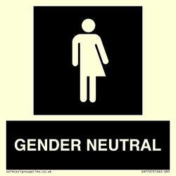 Non-gender specific in black panel Sign - 85x85mm - S85