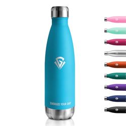 Bottiglia Termica 500ml, Riutilizzabile, Borraccia Acciaio Inox, Senza BPA, a Prova di Perdite, Borraccia Termica per Bambini, Ragazze, Scuola, Viaggio, Sport, Outdoor, Doppia Parete Isolante