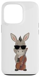 Funny Donkey Wearing Sunglasses Playing Double Bass Case for iPhone 13 Pro