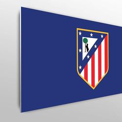 Licensed Décor Testiera singola regolabile Atlético de Madrid, 100 cm (larghezza) x 75 cm (altezza), stemma colorato su marca, blu