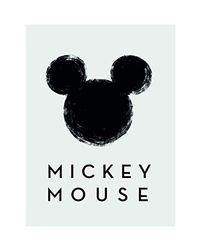 Disney muurschildering van Komar | Mickey Mouse Silhouette | kinderkamer, babykamer, decoratie, kunstdruk | grootte 40x50cm (breedte x hoogte) | zonder lijst | WB044-40x50