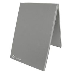 ProsourceFit Tvådelad hopfällbar tjock träningsmatta 15 cm x 6 cm med bärhandtag för MMA, gymnastikkärnträning, grå
