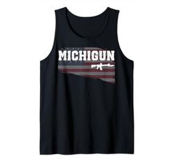 Michigan Gun Lovers Michugun Rifle Shooting Range Bandiera degli Stati Uniti Canotta