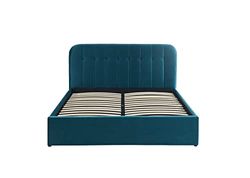 BAÏTA Lit Coffre Andre Velours Bleu Paon 160x200 sommier Inclus