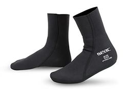 SEAC Prime, Calzari in Neoprene 2 mm, Foderati in Nylon, Calzini da Subacquea Unisex-Adult, Nero, L