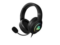 NEWSKILL Sobek Cuffia da gioco cablata, jack da 3,5 mm, USB, illuminazione RGB, archetto regolabile, suono stereo, compatibile con PC/PS4/PS5/Mac/XBOX/Android, nero