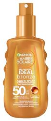 Garnier Ambre Solaire Ideal Bronce Milk in Spray - Spray de protección solar UV para un bronceado radiante, protección solar muy alta, protección solar UPF 50, 1 x 150 ml