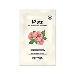Pretty Skin Total Solution Essential Sheet Peel Off Face Mask - Rose - Revitalising Hydrating for Healthier Skin - 23g