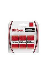 Wilson Profile 3 Pack, Overgrip para casaco unissexo para adulto, vermelho (vermelho), pack