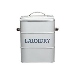 KitchenCraft Living Nostalgia Lata de metal para detergente em pó de 3 kg, acessório para caixa de armazenamento de detergente de cozinha/útil, 19 x 16 x 27 cm - cinzento francês