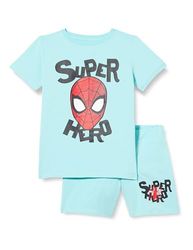 NAME IT Pojkar Nmmajs Spiderman Ss Nightset Mar pyjamas, Ljusgrå melange, 104 cm
