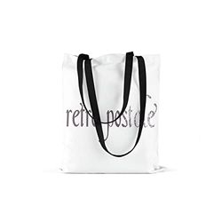 Bonamaison Bolso De Mano Impreso, 100% Algodón, Bolso de la Compra Reutilizable, Bolso De Compras, Ecológico, Plegable, Bolso de Tela de Lona con Asas Negras, 48x55 Cm - Fabricado en Turquía