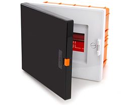 Säkringsbox distributionslåda med vattenpass infälld liten fördelare 6 moduler 1 rad IP40 IK07