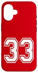 Number 33 sports style in white Case for iPhone 16