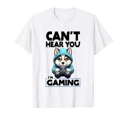 Controlador Siberian Husky de Can't Hear You I'm Gaming Camiseta