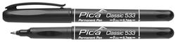 Marcador permanente, punta fina, tinta resistente al agua y a la luz, ideal para escritura y etiquetado duradero en superficies diversas.