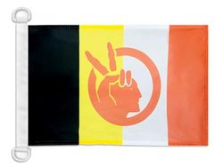 AZ FLAG Bandiera NAVALE Movimento dei NATIVI Americani 45x30cm - Bandiera MARITIMA American Indian Movement - Indiano 30 x 45 cm Speciale nautismo
