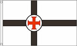 AZ FLAG - Drapeau Société Secrète Ordre du Temple - 90x60 cm - Drapeau Templiers 100% Polyester Avec Oeillets Métalliques Intégrés - Pavillon 50 g