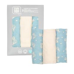 Trois Kilos Sept - Set of 3 Baby Swaddles - Certificié Oeko-tex - 70 x 70 cm - Pears Motif