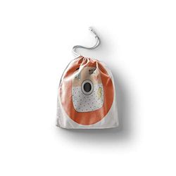 Bonamaison Printed Cotton Produce Bag with Drawstring, Reusable Grocery Bag, Biodegradable Eco-Friendly Bags, Travel Pouch, Sachet Bags, Shopping Bag, Eco Friendly, Foldable, Size: 40x50 Cm