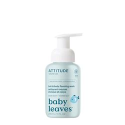ATTITUDE 2-in-1 Hair and Body Foaming Baby Wash, EWG Verified Shampoo Soap, Dermatologically Tested, Made with Naturally Derived Ingredients, Vegan, Good Night, 295 mL